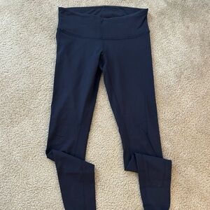 Navy blue lululemon leggings size 6 tall.